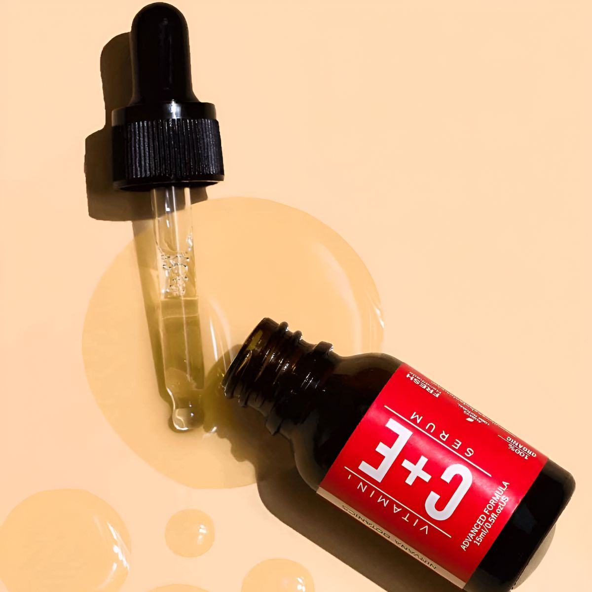 Nirvana Botanics Vitamin C + E Serum - 15ml | ANTI ACNE &amp; GLOWING SERUM VITAMIN C + E View Gallery - Pakistan