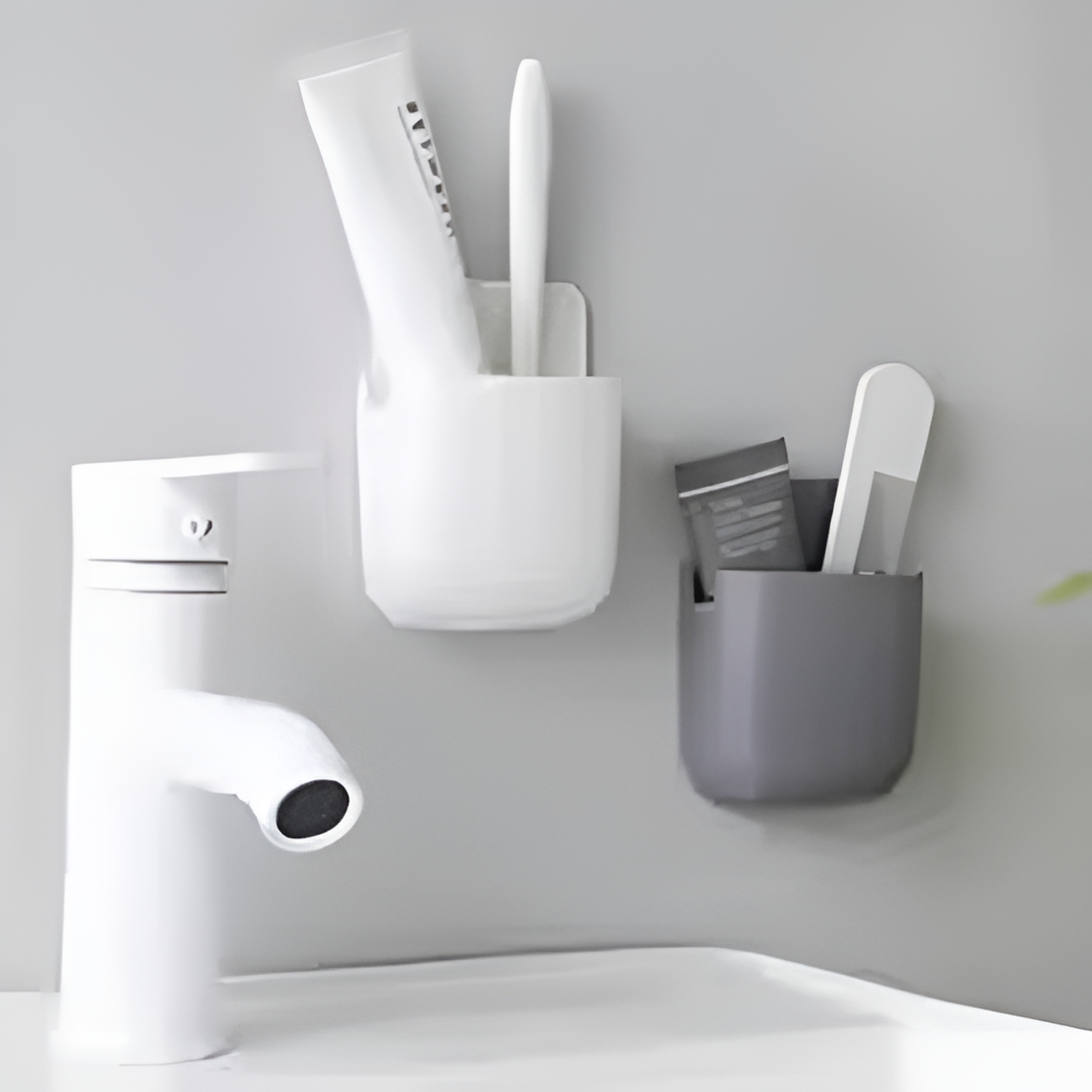 1 Pcs U Shape Wall Mounted Mobile And Remote Holder | Wall Mounted Storage Case for Remote, Toothbrush, Mobile Phone Plug Holder | Multifunctional Storage Holder (random color) View Gallery - Pakistan