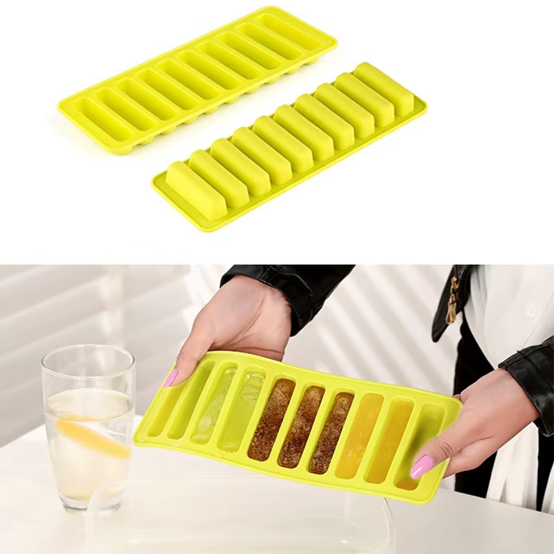 1 PC 10 Grids Silicone Ice Cube Tray for Water Bottle Ice Cream Pudding Maker Mold (Random Color) View Gallery - Pakistan