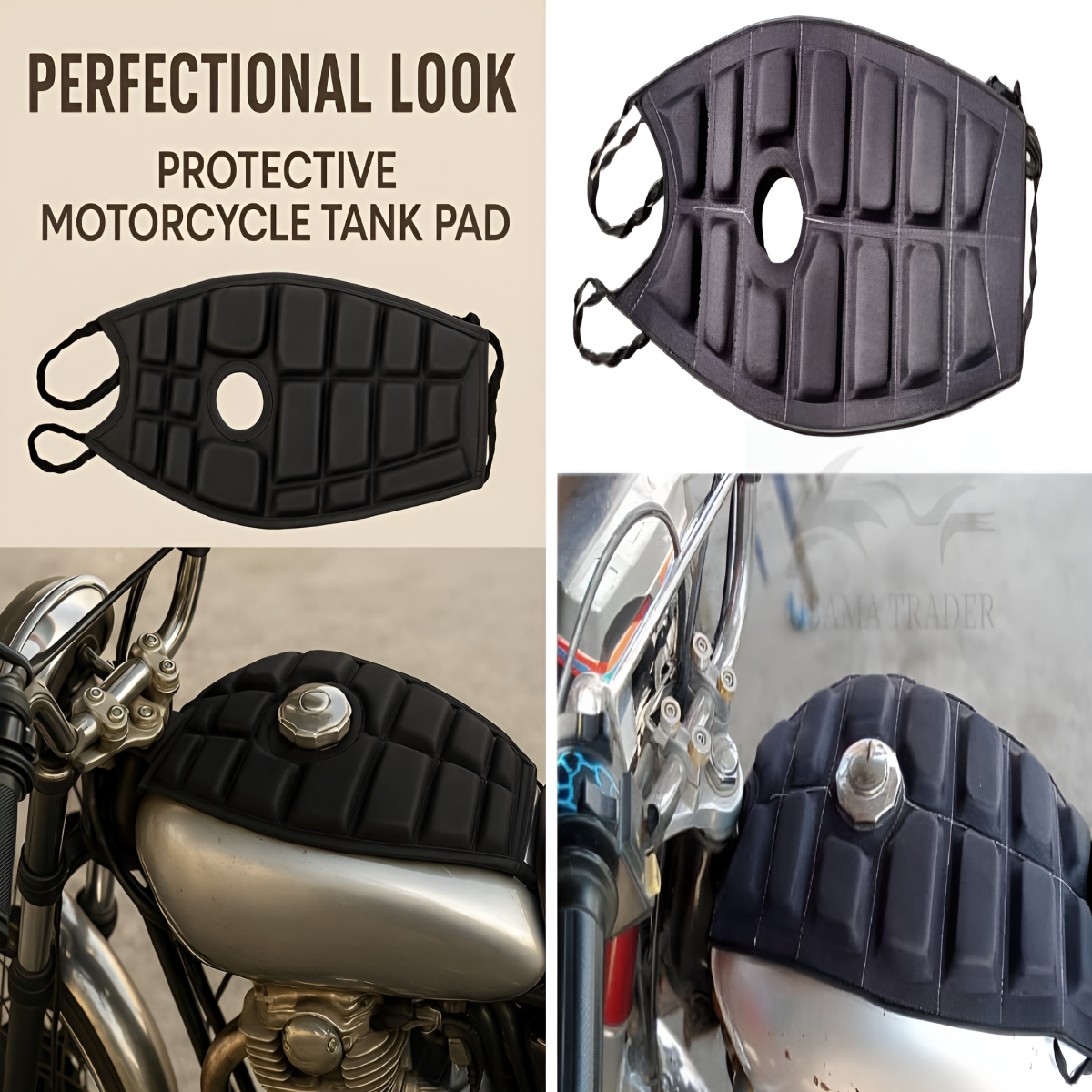 Universal Waterproof Motorcycle Fuel Tank Cushion – Premium Relaxer Tanki Pad &amp;amp; Protective Cover for All Bikes | Anti-Slip, Shock-Absorbing, Weather-Resistant Pad for Comfortable Riding on Any Terrain