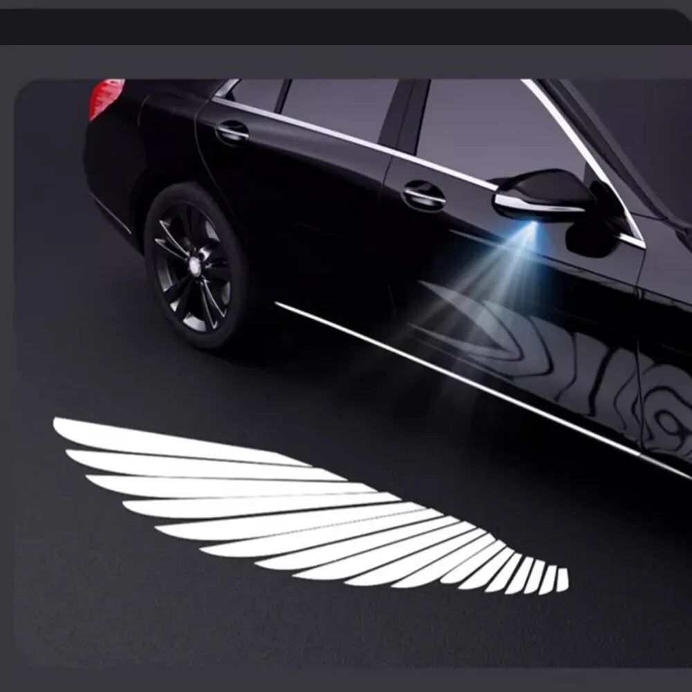 2 Pc Universal Car Rearview Mirror Side LED Angel Wing Light Dynamic Projection Lamp View Gallery - Pakistan