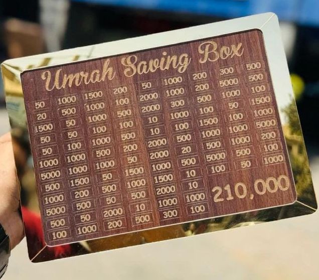 Umrah Saving Box - Box For Umrah Saving | Umrah Saving Box - Best Quality Umrah Saving Box - Umrah Saving Box Dark Brown, Wooden Money Box for Umrah - 210,000 View Gallery - Pakistan