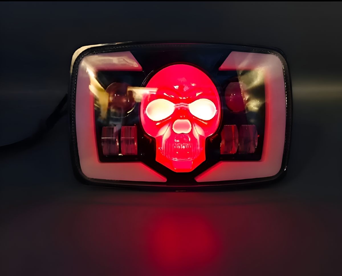 Skull Style Headlight with indicators Beam For Bike | Upgraded Model Original Fitting For Honda CD70 / CG125 View Gallery - Pakistan