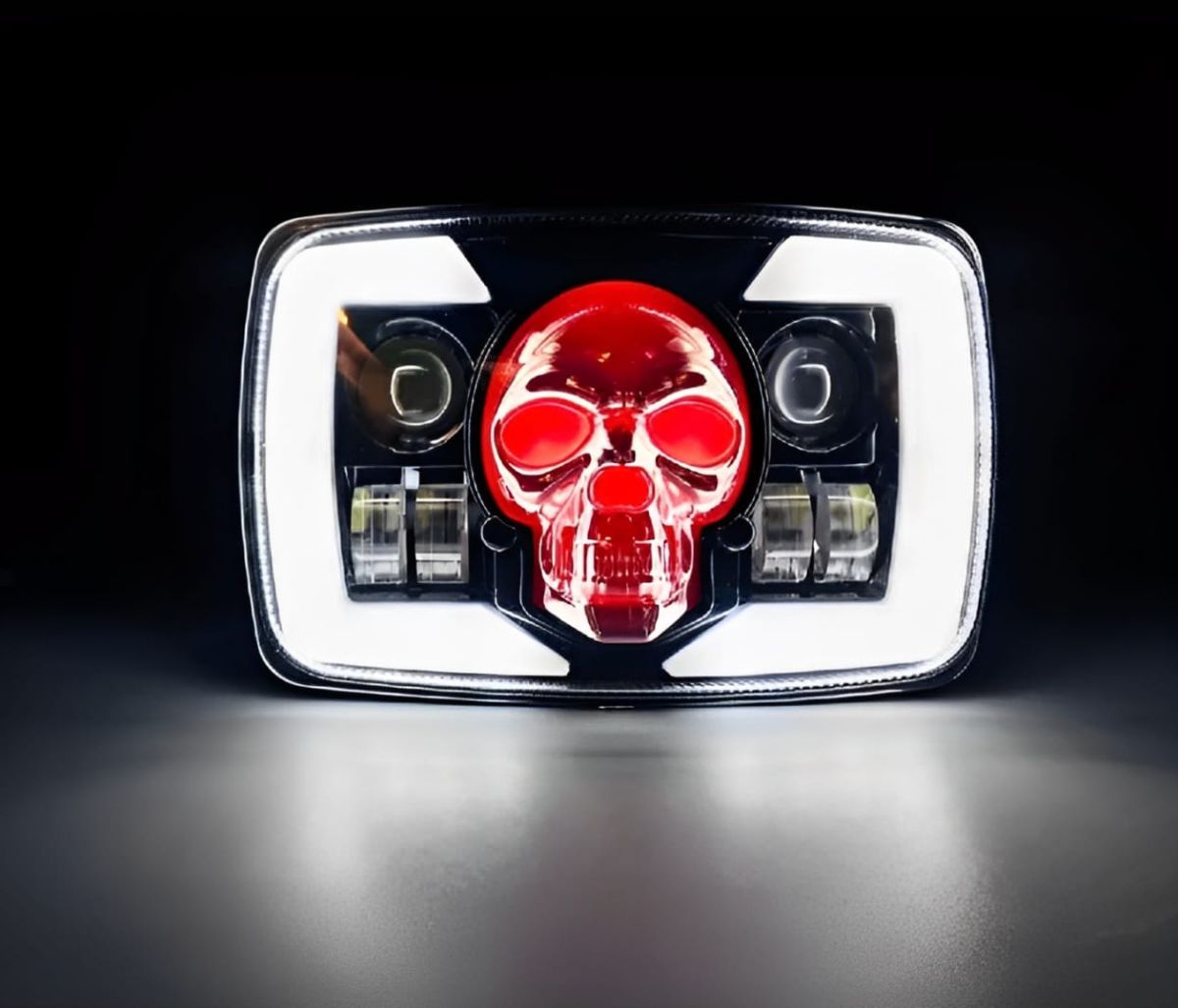 Skull Style Headlight with indicators Beam For Bike | Upgraded Model Original Fitting For Honda CD70 / CG125 View Gallery - Pakistan