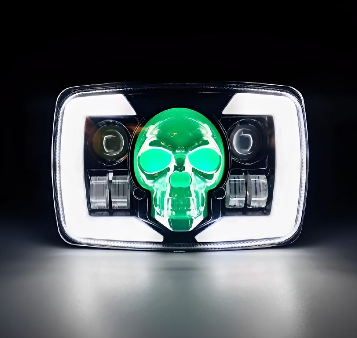 Skull Style Headlight with indicators Beam For Bike | Upgraded Model Original Fitting For Honda CD70 / CG125 View Gallery - Pakistan