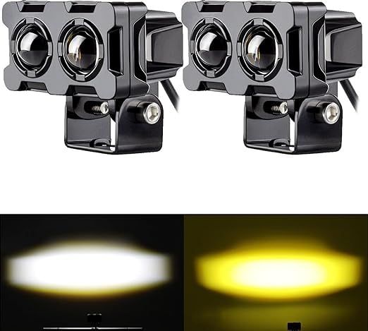 Motorcycle Robot Dual Colour LED Work &amp; Driving Lights – 5000K–6500K Two-Color External Headlights / Fog Lamp View Gallery - Pakistan