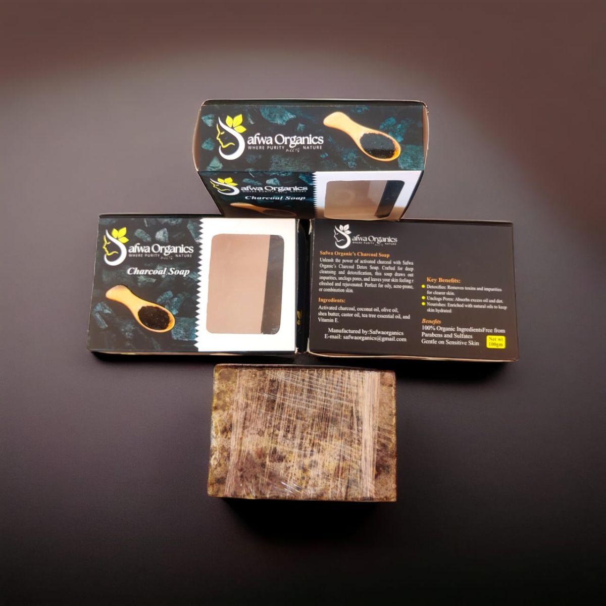 Safwa Organics Charcoal Soap – Deep Clean Detox Bar – Organic Handmade Glow Detox Soap | Best Quality Soap View Gallery - Pakistan