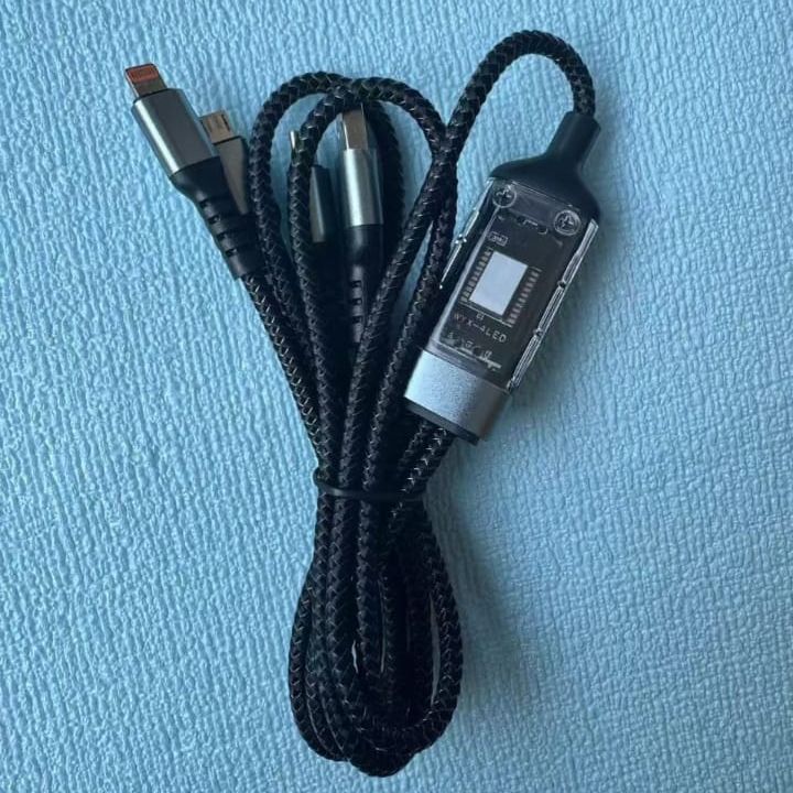 Gamen 3 in 1 Fast Charging Cable | 100W Fast Charging Cable Multi Charger Cable Nylon Braided Multiple USB Universal 3 In 1 Charging Cord Adapter With Type-C Micro BYJ ( With Box ) View Gallery - Pakistan