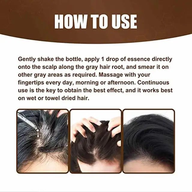 Anti-Greying Hair Spray | Drakkar Spray for Hair | Organic Ganoderma Inverted Essence for Grey Hair | Darkens Hair Naturally Without Damage - 30ML View Gallery - Pakistan