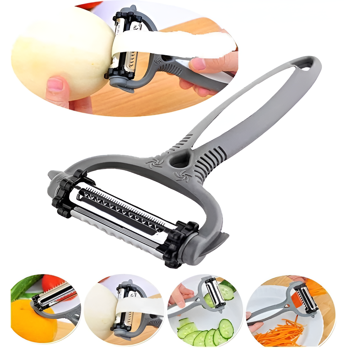 3-in-1 Vegetable Peeler Cyclone Knife – Roto Peeler | Multifunctional kitchen tool designed for multiple peeling ( random color) View Gallery - Pakistan