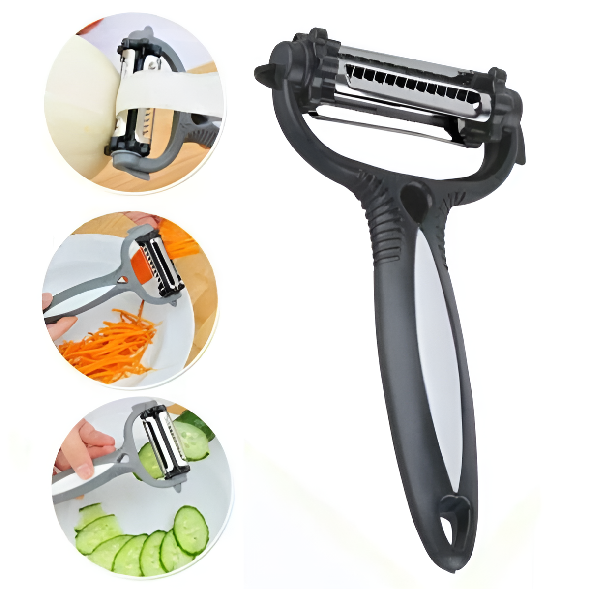 3-in-1 Vegetable Peeler Cyclone Knife – Roto Peeler | Multifunctional kitchen tool designed for multiple peeling ( random color) View Gallery - Pakistan