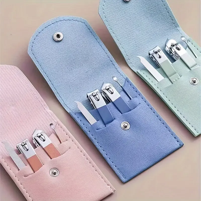 4 in 1 Professional Manicure Set 4-Piece Stainless Steel Nail Care Kit – Nail Clippers, Cuticle Nippers, Nail File &amp; Spoon Pusher – Unscented, No Batteries Needed, Non-Electric Tools for Nail Techs &amp; Home Use - Random Color View Gallery - Pakistan