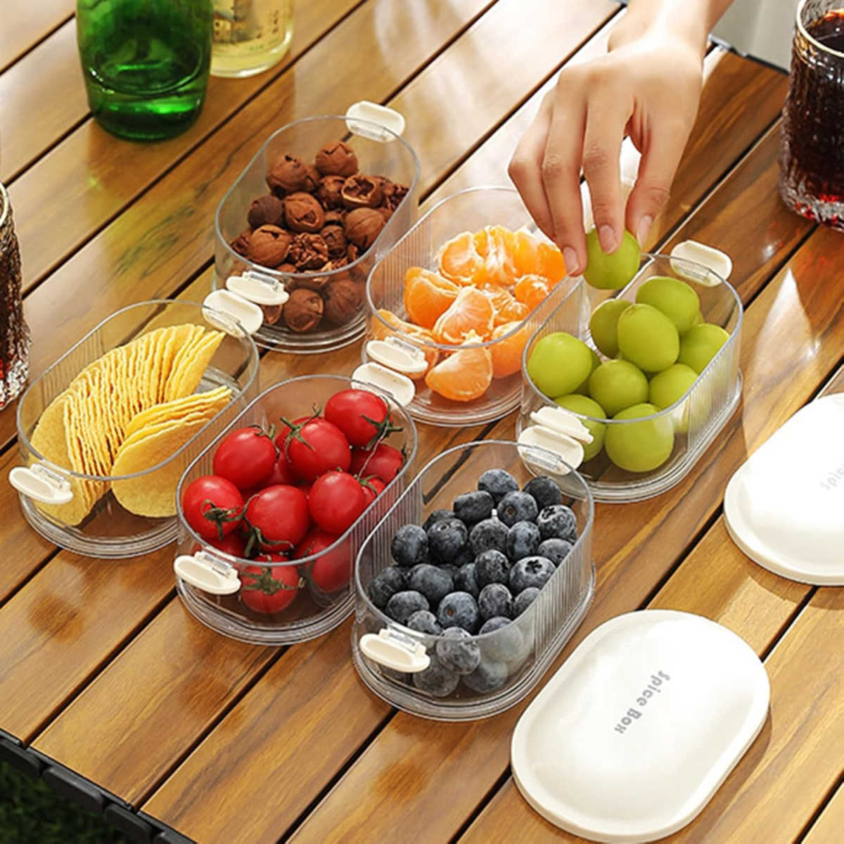 4 Layers Multi-Layered Seasoning Spice Storage Box, Seasoning Storage Box, Multi Tableware Set Accessories for Outdoor BBQ Picnic (random color) View Gallery - Pakistan