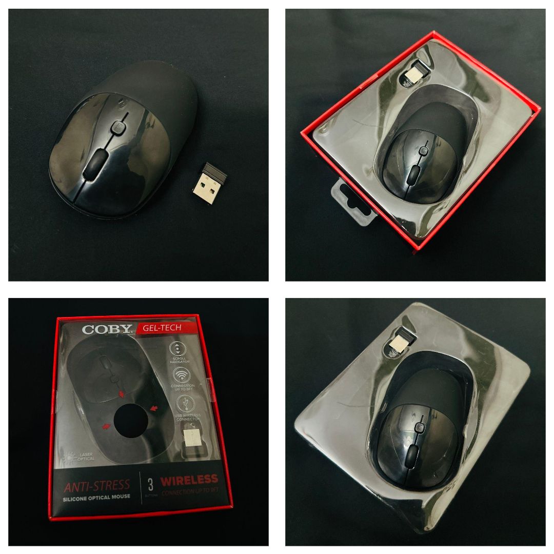 Computer / Laptop Mouse COBY Gel-Tech Anti-Stress Silicon Optical Wireless Mouse - (3-Button | Laser Optical | Wireless Range up to 9ft)