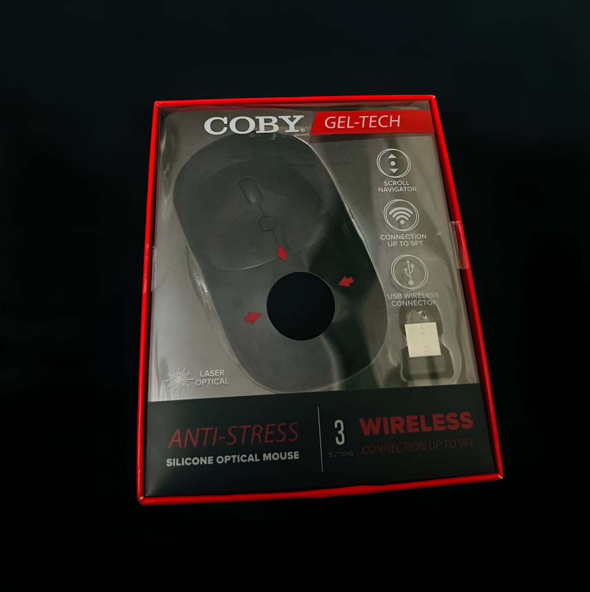 Computer / Laptop Mouse COBY Gel-Tech Anti-Stress Silicon Optical Wireless Mouse - (3-Button | Laser Optical | Wireless Range up to 9ft) View Gallery - Pakistan
