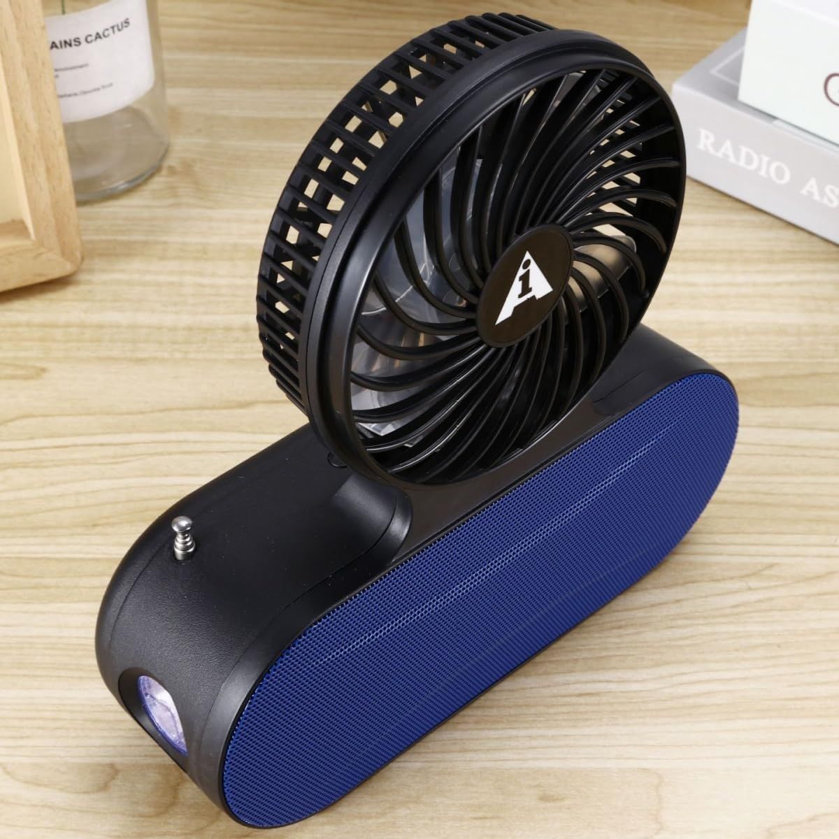 Solar fan Bluetooth speaker | Wireless outdoor portable With  blowing flashlight | Listening to music Support TF card U disk FM radio TWS interconnection View Gallery - Pakistan
