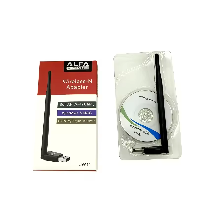 UW11 Alfa Net Wireless-N USB WiFi Adapter with Antenna | 2.4GHz 150/300Mbps High-Speed Network Dongle for PC, Laptop, Windows &amp; Linux – IEEE 802.11b/g/n, Soft AP Utility View Gallery - Pakistan