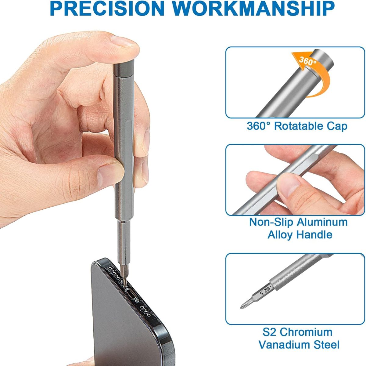 24 in 1 Precision Mini Magnetic Screwdriver Set, 24 in 1 Tool Kit, The Ultimate Electronic Repair Tool Kit for Phone, Tablet, Computer, Laptop, PC, Game Controller, Watch, Precision Screwdriver Set Magnetic View Gallery - Pakistan