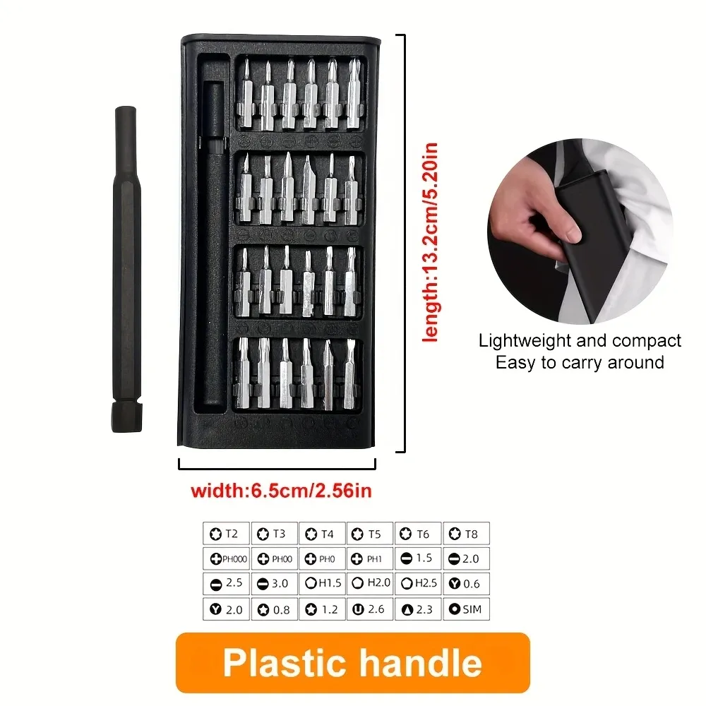 24 in 1 Precision Mini Magnetic Screwdriver Set, 24 in 1 Tool Kit, The Ultimate Electronic Repair Tool Kit for Phone, Tablet, Computer, Laptop, PC, Game Controller, Watch, Precision Screwdriver Set Magnetic View Gallery - Pakistan