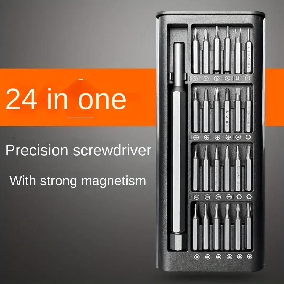 24 in 1 Precision Mini Magnetic Screwdriver Set, 24 in 1 Tool Kit, The Ultimate Electronic Repair Tool Kit for Phone, Tablet, Computer, Laptop, PC, Game Controller, Watch, Precision Screwdriver Set Magnetic View Gallery - Pakistan