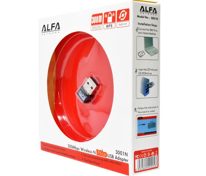 Alfa Mini USB WiFi Adapter | 300Mbps Wireless LAN Card for Computer &amp; Laptop | Best Wireless Adapter View Gallery - Pakistan