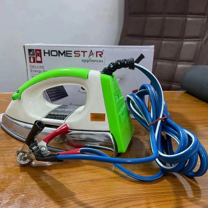 Home Star Solar Iron/Energy Saving Iron | Best Quality 12V Iron | 12 Volt Dry Iron For Heavy Duty | Metal Iron View Gallery - Pakistan