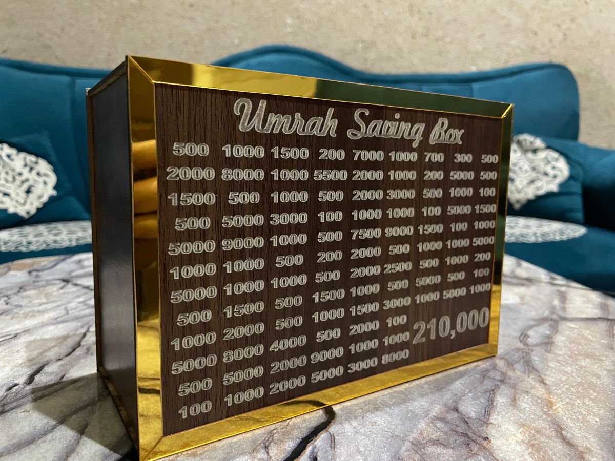 Umrah Saving Box - Box For Umrah Saving | Umrah Saving Box - Best Quality Umrah Saving Box - 210,000 Umrah Saving Box ( Random Design ) View Gallery - Pakistan