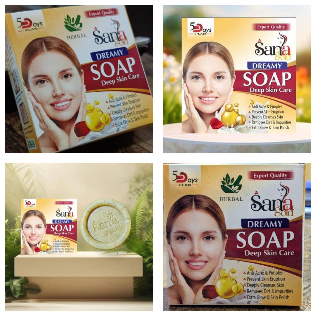 Pack of 07 - Sana Gold Magic Soap | Powerful Herbal Formula | Guaranteed Results | Best Quality Soap For Skin Care View Gallery - Pakistan