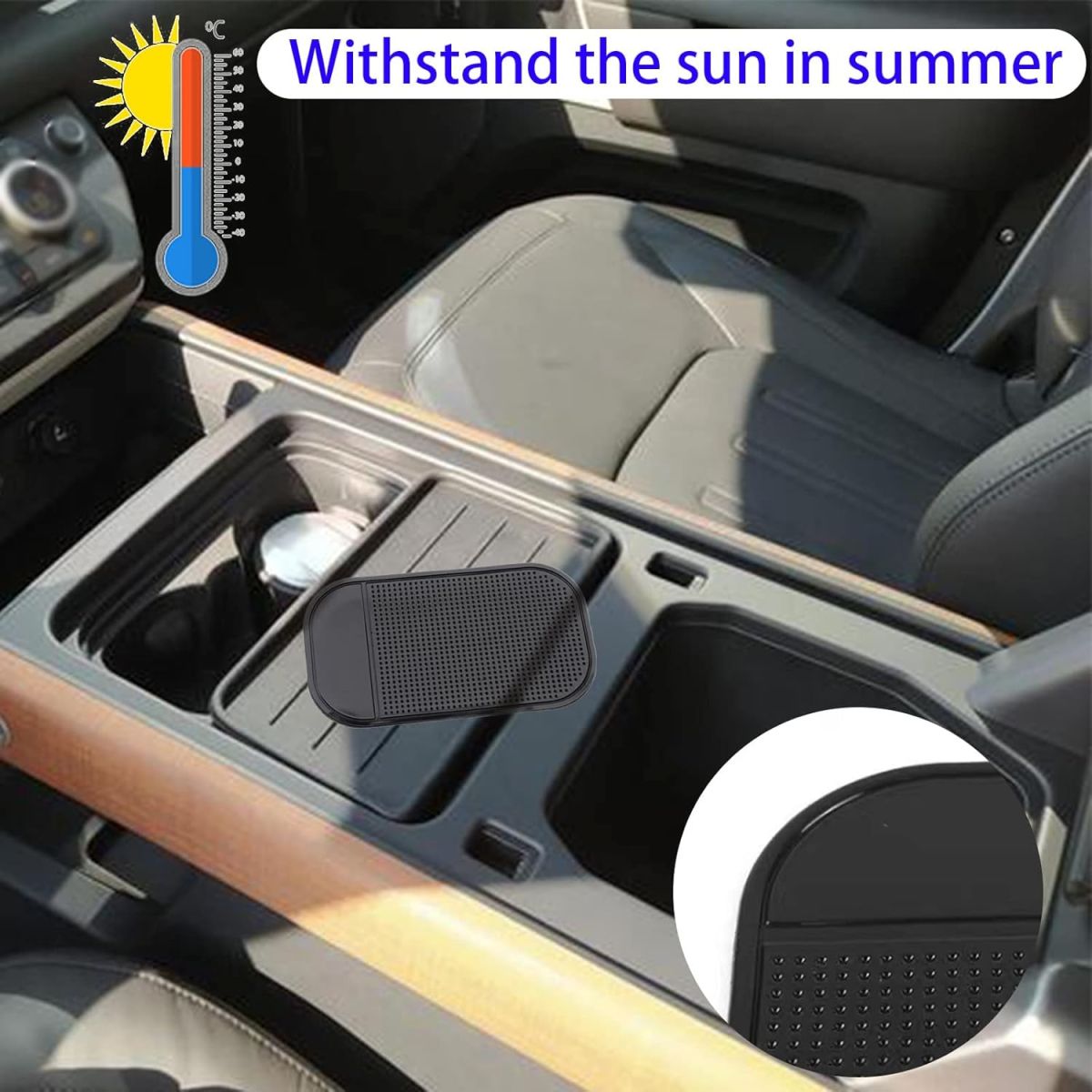 1 Pc Car Dashboard Sticky Pad | Anti-Slide Fixate Sticky Mat Pad for Car Dashboard | Anti-Slide Sticky Pad for Cell Phone, Keys, Glass, Mirrors (Black) View Gallery - Pakistan