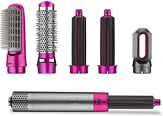 5 in 1 Electric Hair Dryer Brush | Blow Dryer Hair Comb Curling Wand Detachable Brush Kit Negative Ion Straightener Hair Curler ( random color) View Gallery - Pakistan