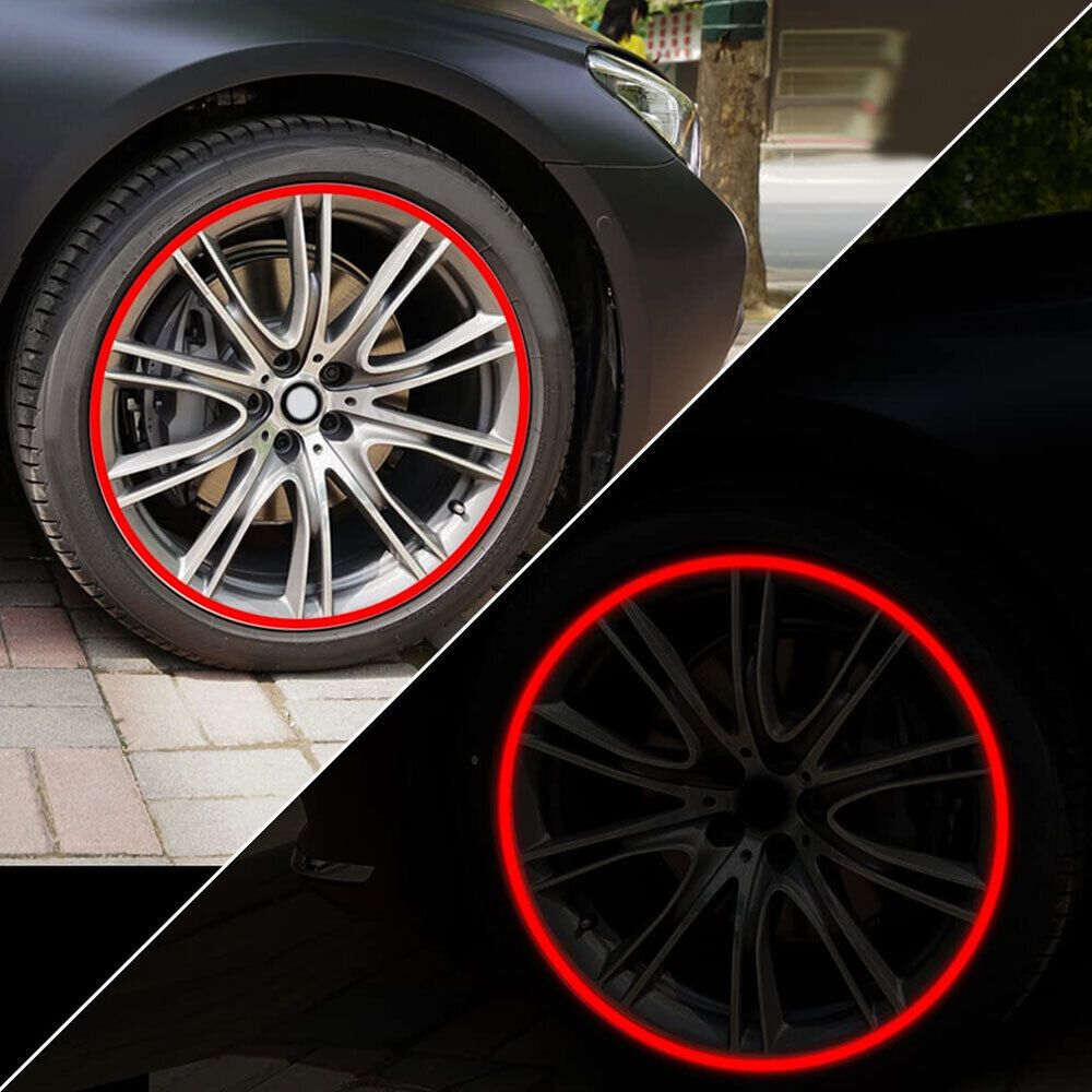 Universal Reflective Wheel Stickers Set | Rim Stripe Decal Tape – Reflective Rim Tape | Wheel Stripe Decal Trim For Motorcycle Wheels