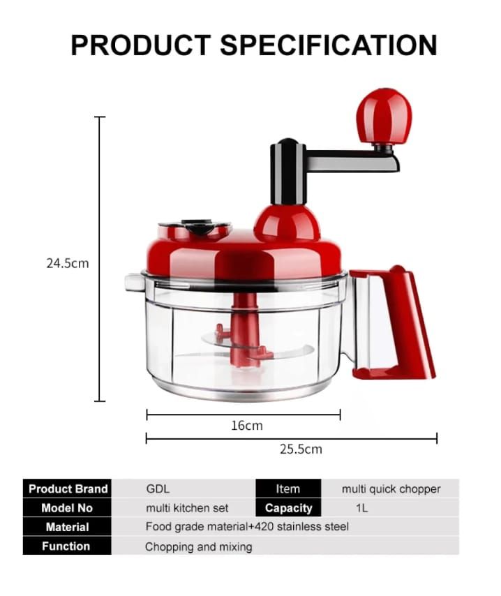 Manual Hand Multifunction Speedy Vegetable Quick chopper | Quick Chopper Vegetable - Onion Chopper | Kachomer Salad Machine ( random color ) View Gallery - Pakistan