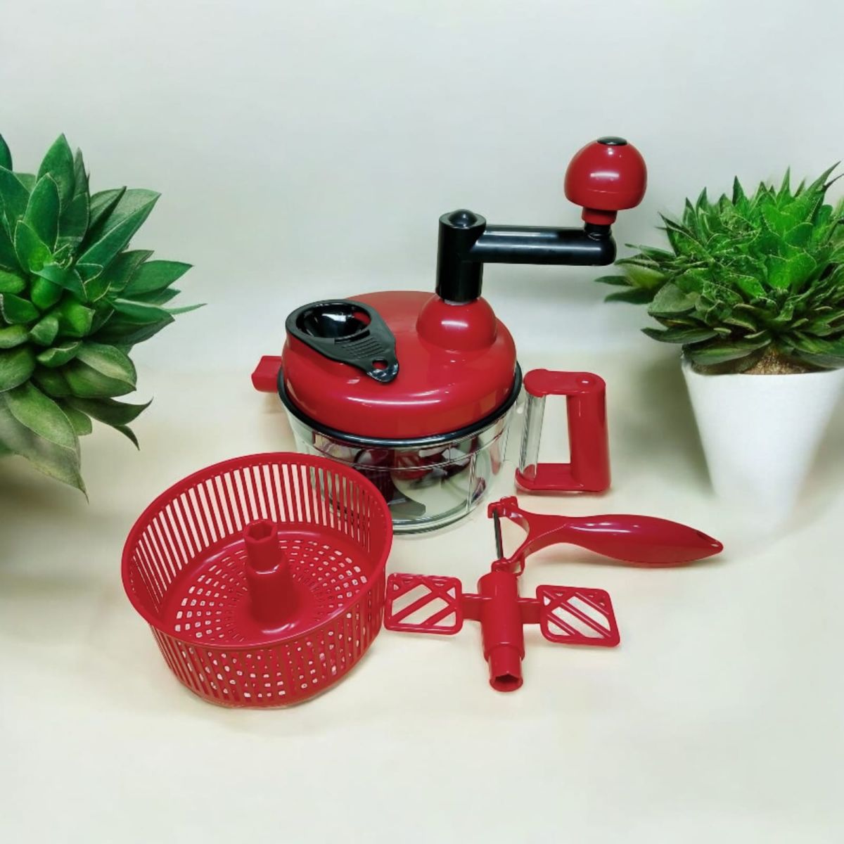 Manual Hand Multifunction Speedy Vegetable Quick chopper | Quick Chopper Vegetable - Onion Chopper | Kachomer Salad Machine ( random color ) View Gallery - Pakistan