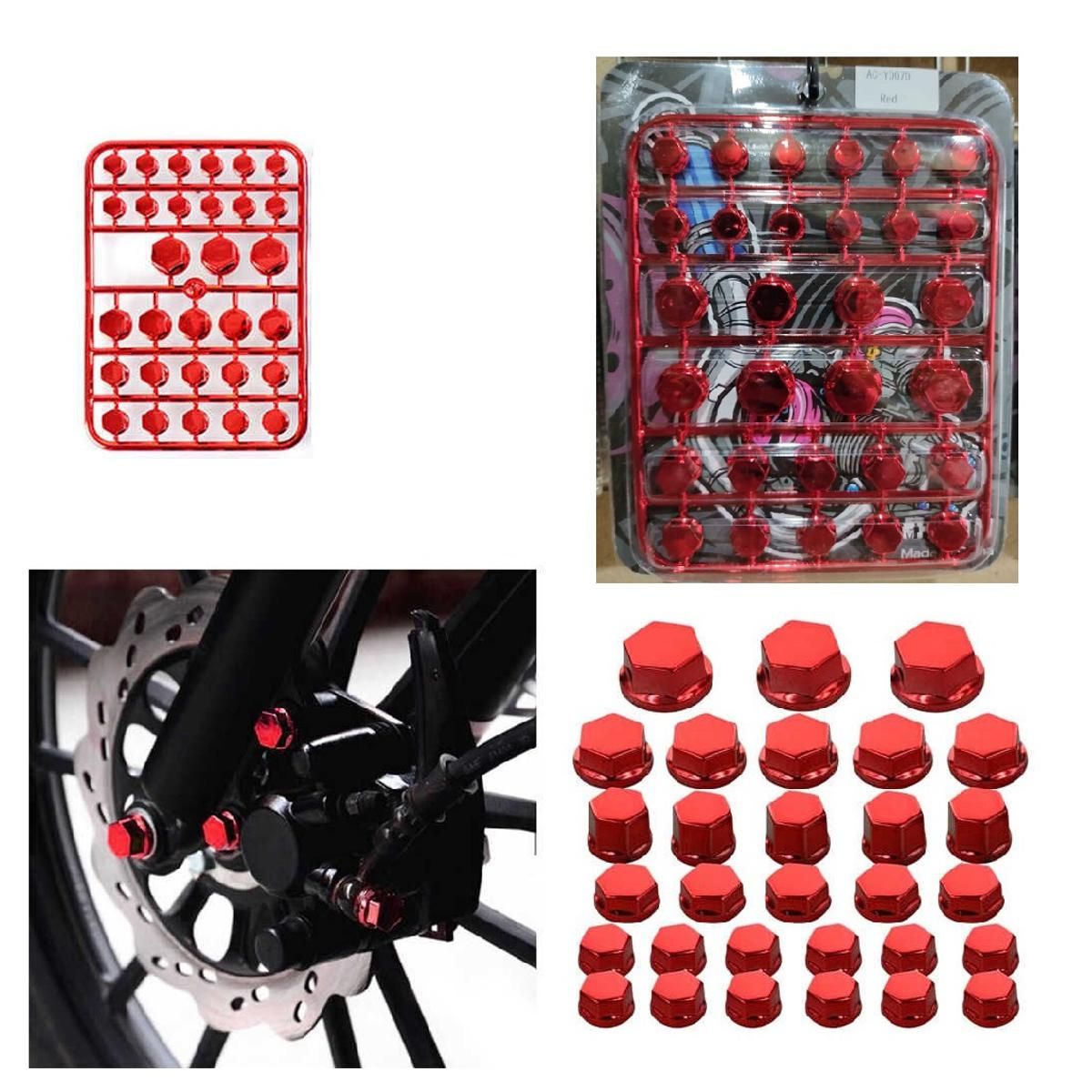 30pcs/set High Quality Chrome Plating Plastic Motorcycle Screw Nut Cover Cap Nut Bolt Decoration For Engine Transmission View Gallery - Pakistan