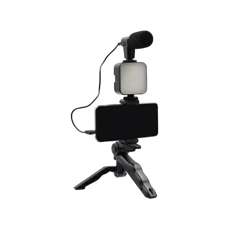 AY-49 Vlogger video making Kits Vlog Microphone LED Fill Light Mini Tripod mobile holder View Gallery - Pakistan