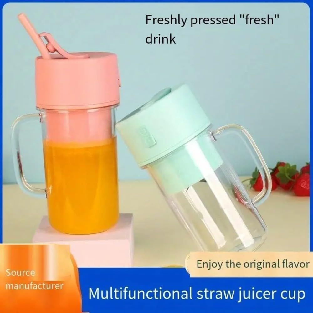 Crusher Juicer - Mug Shaped Portable Blender With Straw | Portable Blender,Juicer Portable Outdoor Juicing Cup | Home Mini Cordless Juicer - Random Color View Gallery - Pakistan