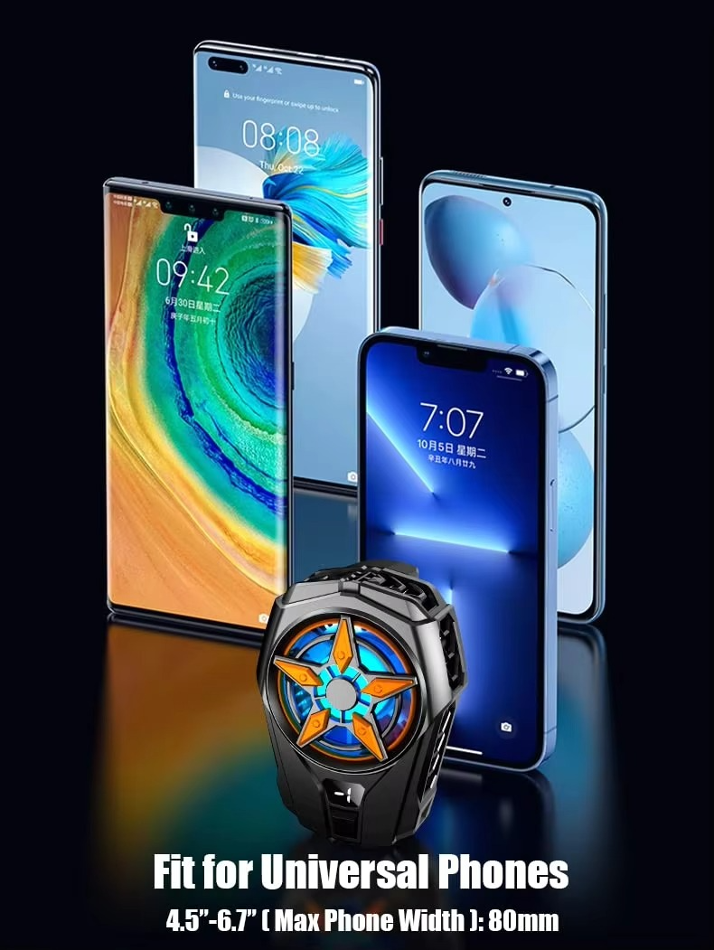 SL09 Practical Phone Cooler Fan, Easy To Carry, Smart Digital Display, Rear Phone Radiator, Fast Cooling ( Random Color ) View Gallery - Pakistan