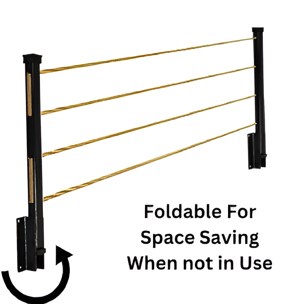 Cloth Drying Stand (24 Inches) with Free Rope Foldable Wall Mounted Heavy Duty Cloth Dryer for Laundry – Space Saver, Modern Hanger Stand View Gallery - Pakistan