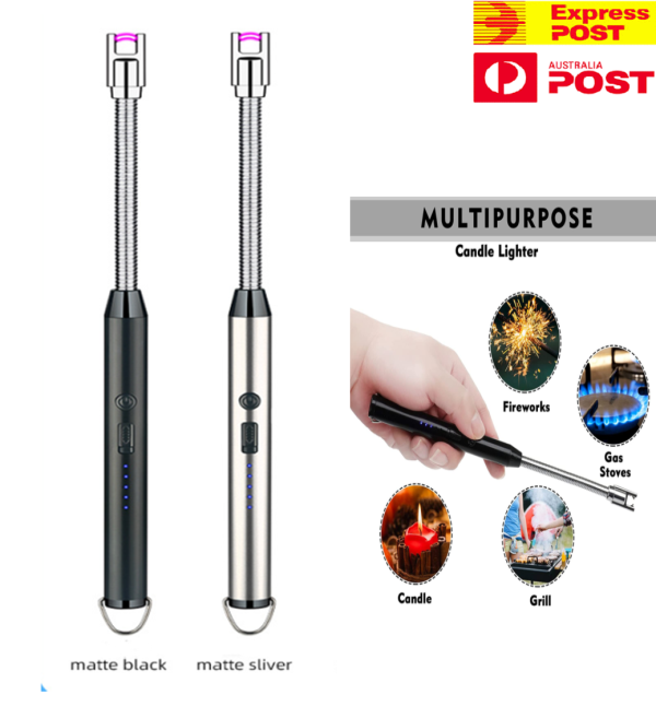 Arc Lighter With Usb Charging | Flameless Windproof | LED Battery Display | Safety Switch | Rotate 360 Degrees ( Random Color ) View Gallery - Pakistan