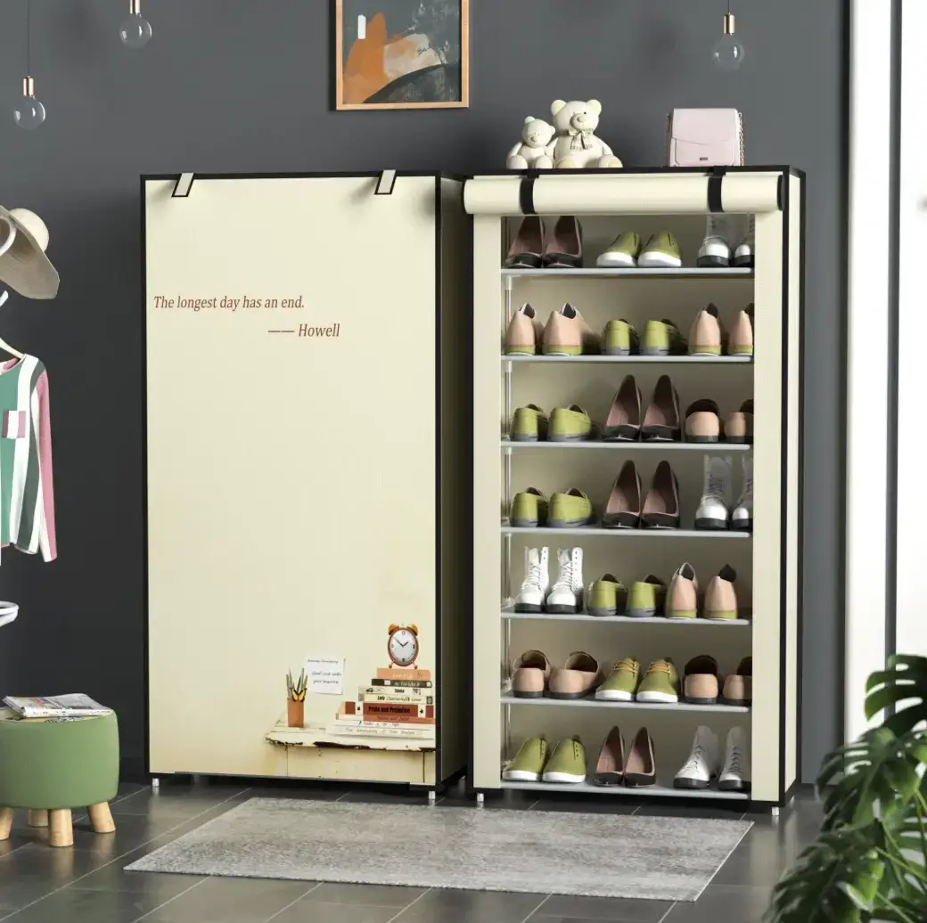 8 Layer Portable Dustproof Shoe Rack Shoe Rack Storage Closet Household Shoe Storage Rack Storage Cabinet (Random Color) View Gallery - Pakistan