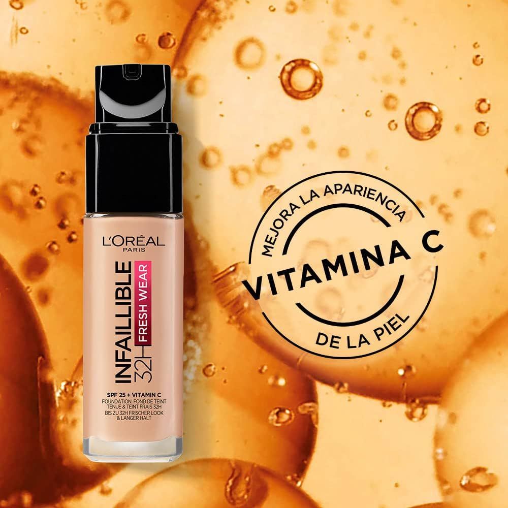 L'Oréal Paris Infallible 32H Fresh Wear Foundation, Full-coverage, Longwear, Weightless Smooth Finish, Water-proof and Transfer-proof, with Vitamin C 30ml View Gallery - Pakistan