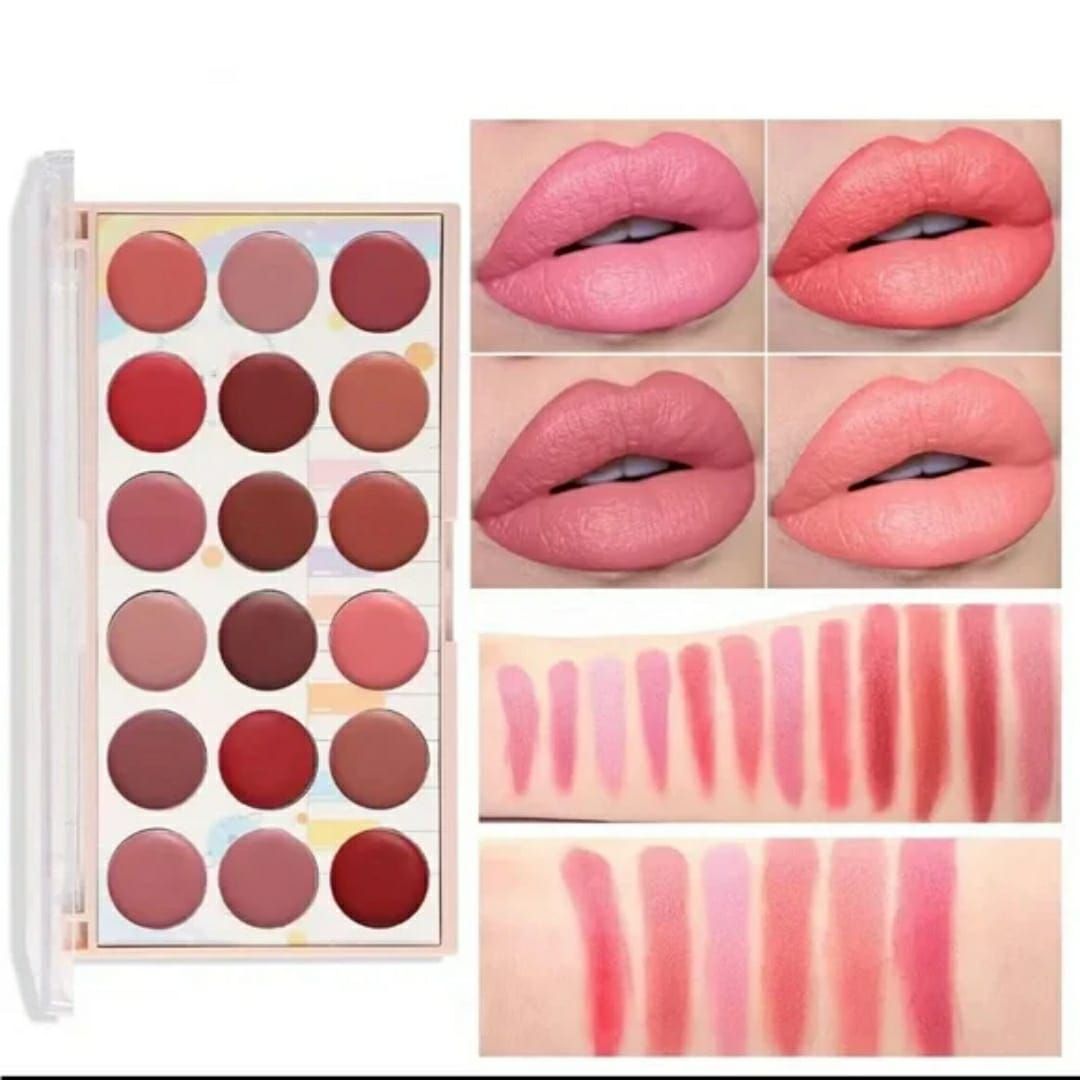 Moccallure Professional 18-Colors Lipstick Kit – Long-Lasting, Hydrating &amp; Compact | Unisex Makeup Set View Gallery - Pakistan