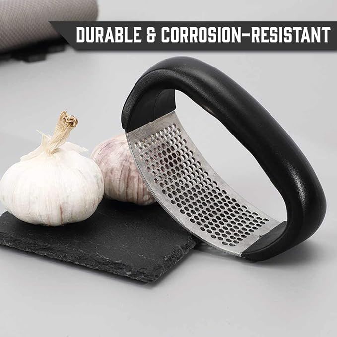 Garlic Press Rocker - Stainless Steel Garlic Press, Versatile Garlic Crusher, Easy to Use and Store Garlic Mincer – Effortless Cleanup and Dish Safe Garlic Grater(random color) View Gallery - Pakistan