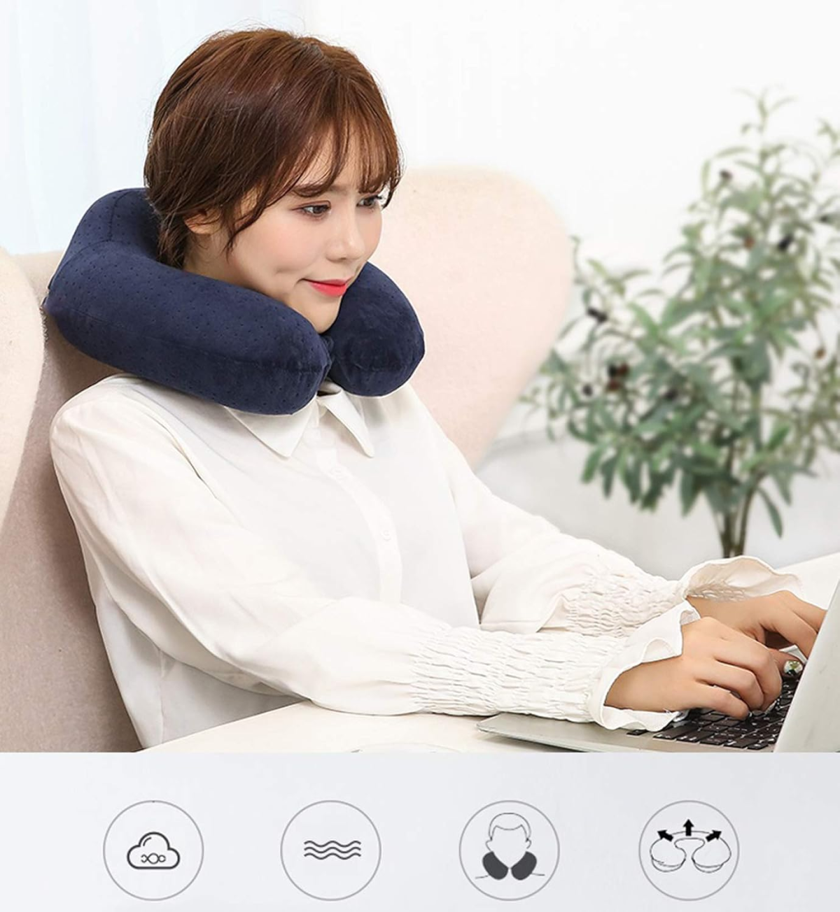Imported U Shaped Pillows for Sleeping - Portable Travel Neck Pillows for Adults - Neck Pillow for Flight, Car &amp; Home - Random Color ( Multi Design) View Gallery - Pakistan