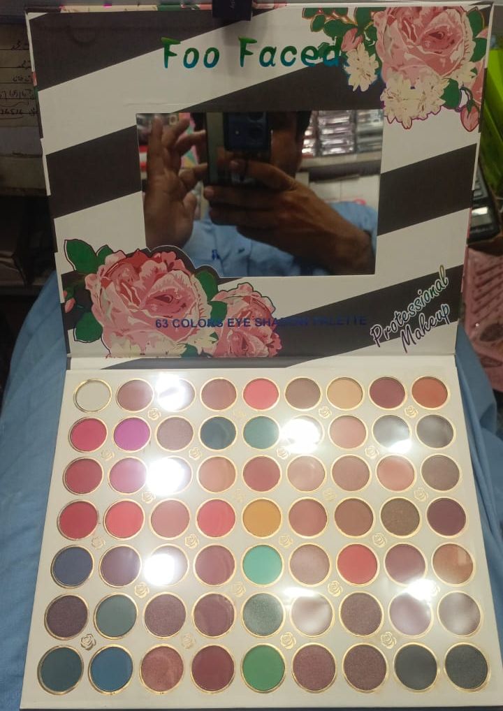 Foo Face 63-Color Eyeshadow Palette – Matte, Shimmer &amp; Glitter Shades for All Looks View Gallery - Pakistan