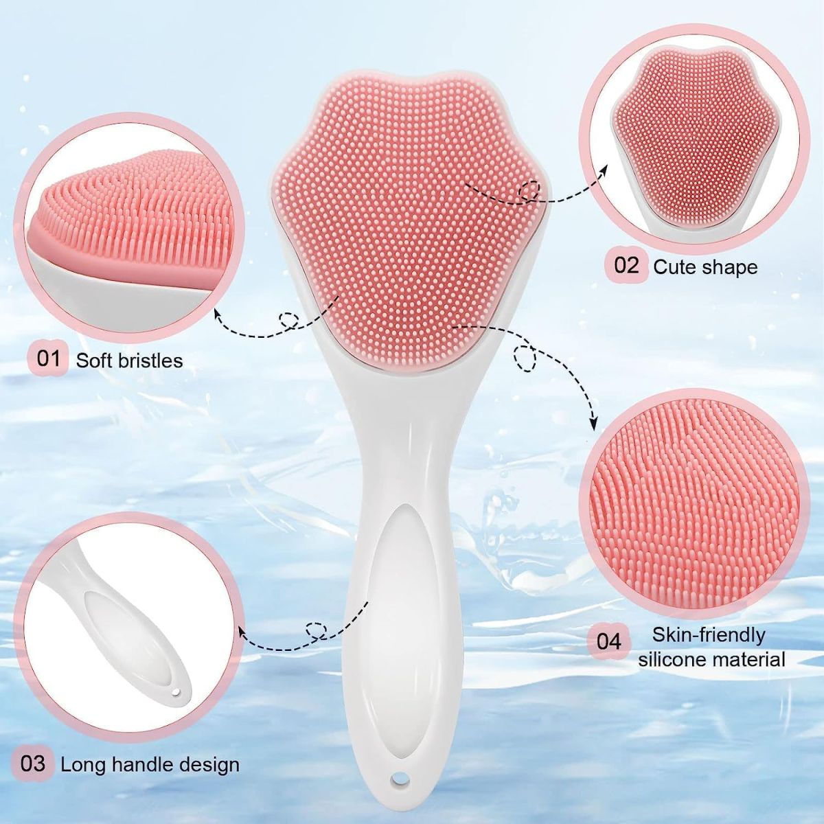 1 pcs Silicone Face Scrubber Exfoliating Brush, Manual Handheld Massager, Facial Cleansing and Blackhead Scrubber, Soft Bristles for Face Skincare (Random Color) View Gallery - Pakistan