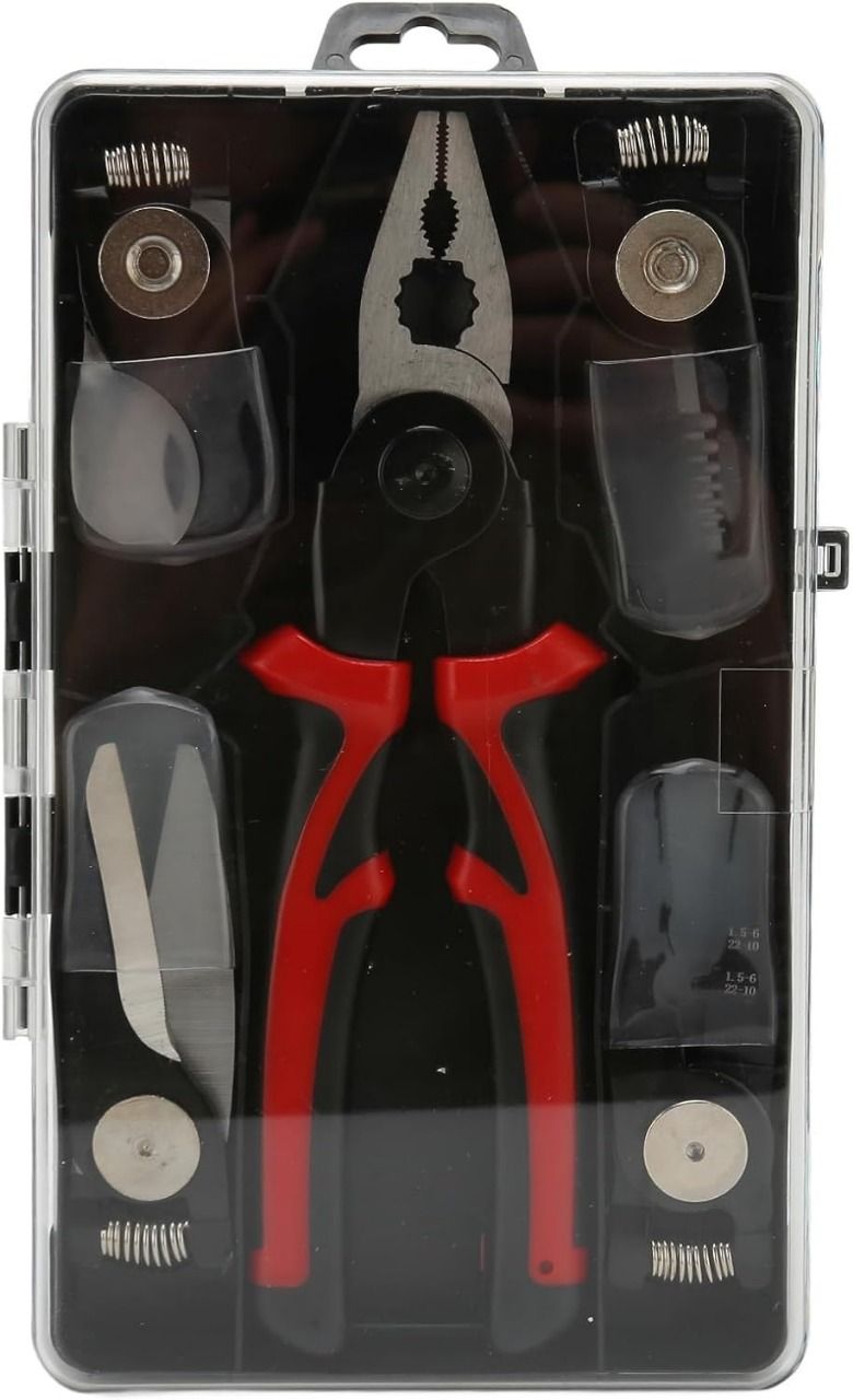 5 in 1 Portable Tool Steel Wire Cutters, 5 Replaceable Heads, Anti Slip TPR Handle, Combination Pliers for Leather Plastic Thin Metal Cutting, Bending, Trimming View Gallery - Pakistan