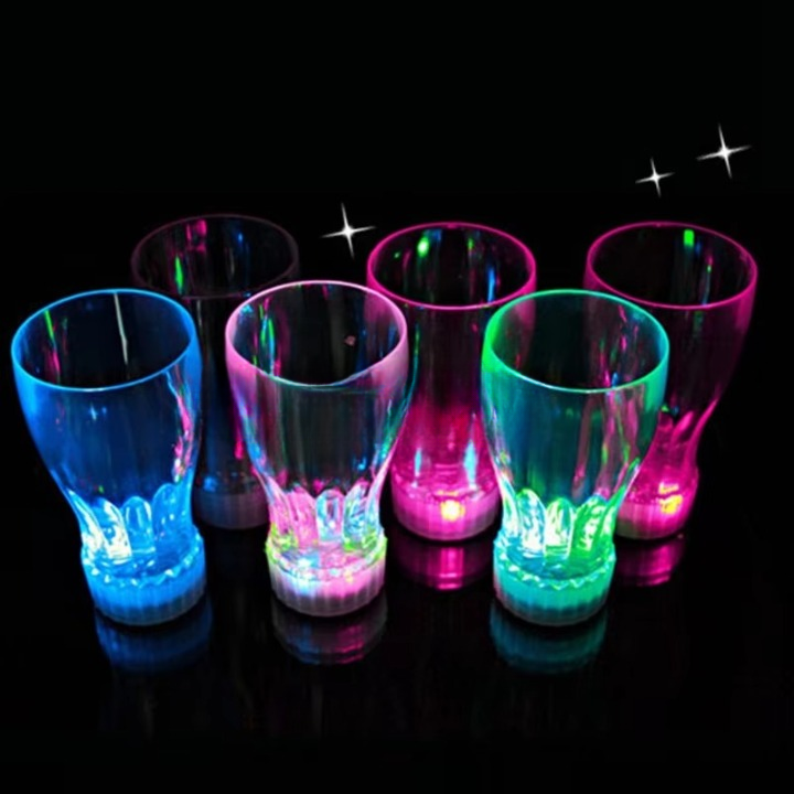 Plastic LED Flashing Cup LED Light up Beer Cup Water Hanging Glass Cup for Wedding Party - 1pc Plastic LED Lighting Bulb - Decor LED Glowing Plastic Cups Fashing Drink Luminous Lights Cup - 250ml ( With Box ) View Gallery - Pakistan