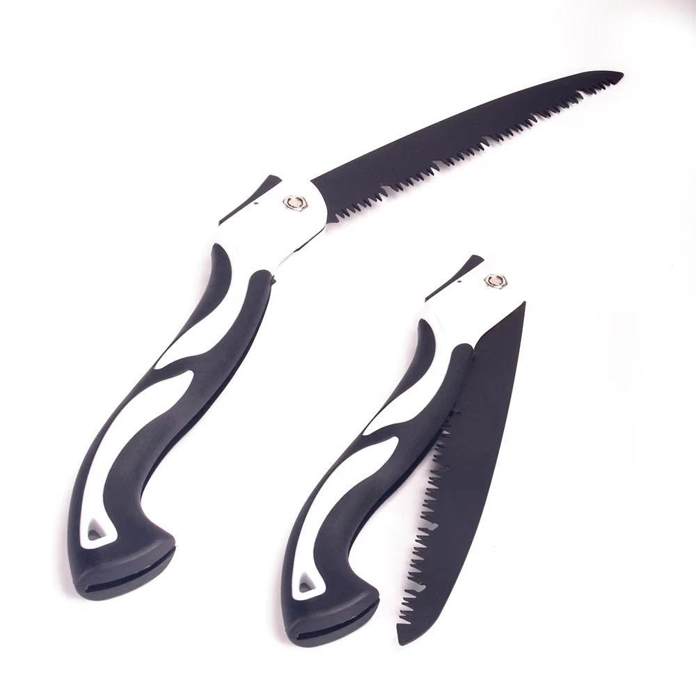 Foldable Saw Camping Tool Folding Hand Pruning Saw with Blades - Folding Saw Efficient Chip Removal Lock Design Pocket Pruning Saw for Bone Trees Wood Trimming Cutting ( Random Color ) View Gallery - Pakistan