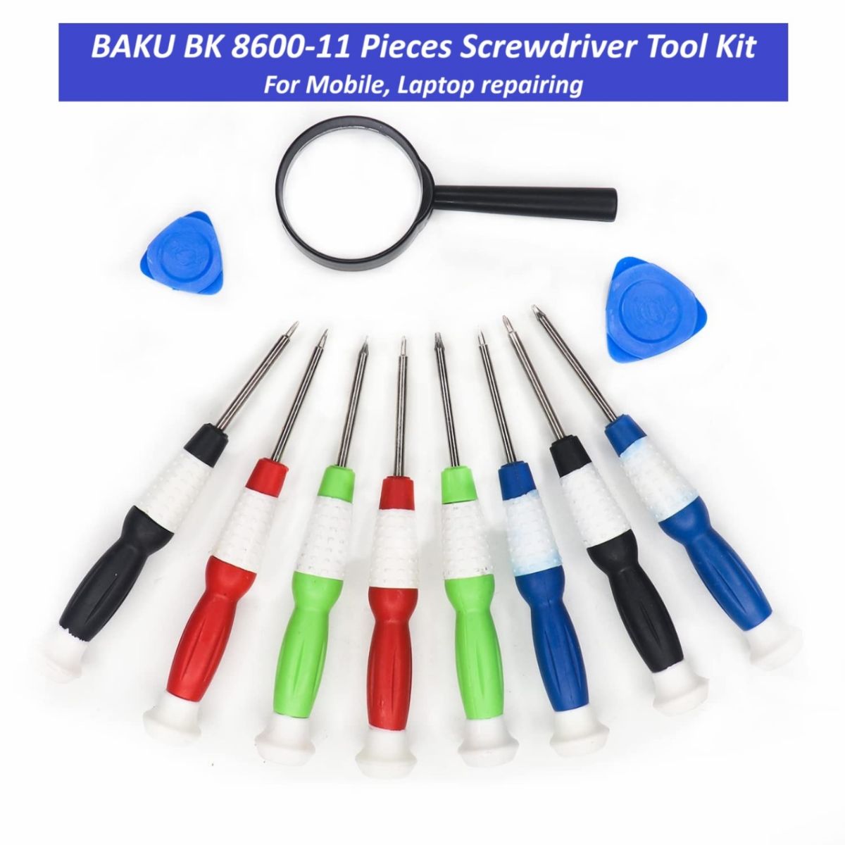 Baku 11 Pcs BK- 8600 Stainless Steel Precision Screwdriver Tool Kit Set For Mobile Laptop Repairing